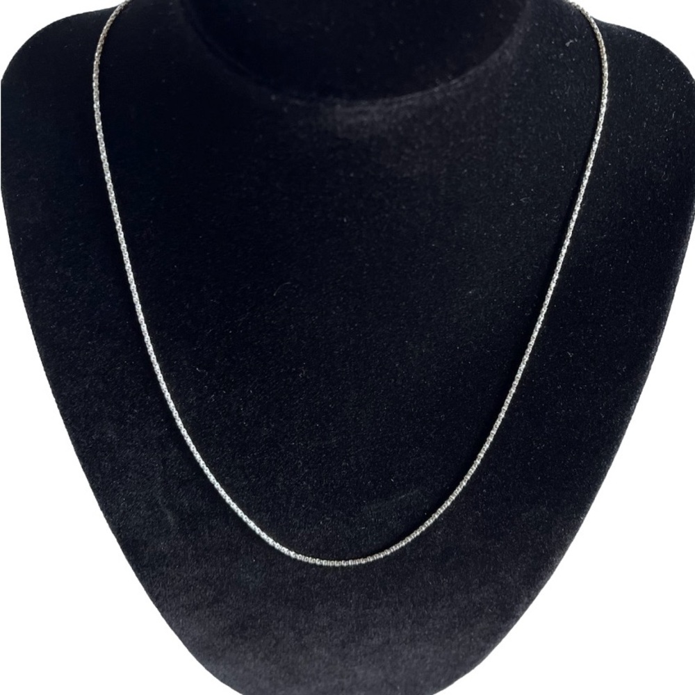 925 Sterling Silver Italian Box Chain Necklace 18 Inches Long Spring Ring Clasp